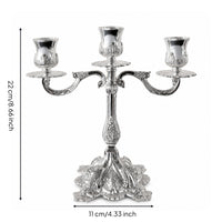 Candle Holder with Embossed Base Classic Home Decor Formal for Mantel, Weddings