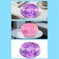 Squishy Toy with Glitter Slow-Rising Bun Squishy Stress Ball Translucent Jelly-Like for Fidgeters, Desk, Office