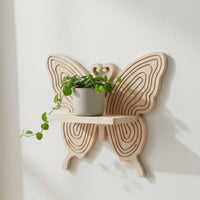 Butterfly Shaped wall Display Shelf Creative Design Wooden Butterfly Shelf Easy Assembly House Decoration for Bedroom