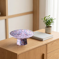 Ceramic Pedestal Plate Decorative Footed Dessert Plate Compact Ceramic Dessert Stand for Hosts, Afternoon Tea, Sideboard