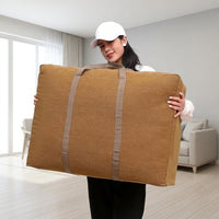 Sturdy Canvas Storage Bag for Clothes, 129.6L Cubic Storage Bags with Reinforced Corners, Foldable Open-Top Moving Container for Bedroom