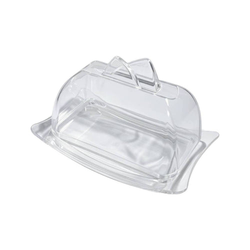 Covered Butter Dish Fitted Lid Cheese Dome Raised Edges