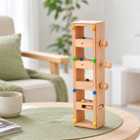 Wooden Pylon Toy Montessori Wooden Bead   Fine Motor Toy with Knobs for Kids