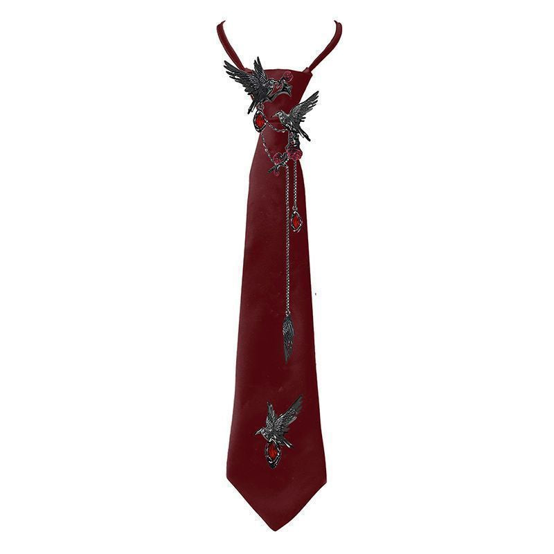 Thorn Series Crow Print Pull-on Tie for Kids