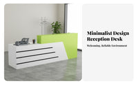 Modern Reception Desk Easy to Clean Cashier Checkout Counter Scratch Resistant High Gloss Front Desk for Receptionists, Store Owners, Company Entrance