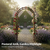 Garden Support Arch Weather-resistant Wooden Garden Arch with Gate Sturdy Construction Climbing Plant Trellis Decorative Entryway Suitable for Gift Giving Home Decoration