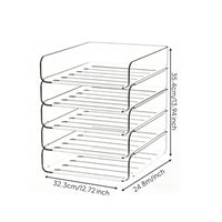 Clear Desk Organizer with Shelves Transparent Acrylic Book Stand Multi-Tier