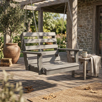 Double-Seat Swing Chair Wide Armrests Swing Chair 2 Person for Patio