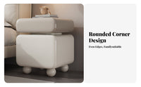 Curvy 2-Drawer End Table Modern Design Nightstand Minimalist aesthetic for Renters