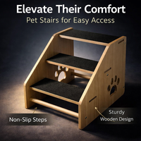 Dog Steps for Bed and Sofa with Non-Slip Surface, Pet Stairs for Small and Cats, Minimalist Design for Living Room Furniture