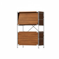 Display Shelf Modernist Design with Adjustable Shelves Metal Frame Storage Cabinet Suitable for Living Room Bedroom Home Office