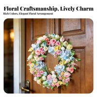 Artificial Flower Wreath Lifelike Flowers Flower Hydrangea Wreath Farmhouse Easter Decor Giftable Holiday Decoration Handmade