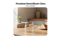 High Temperature Resistant Large Capacity Borosilicate Glass Cup Microwave Safe Large Handled Glass Cup Polished Rim for Daily Use, Home