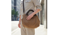 Canvas Tote Bag Vintage Style Canvas Shoulder Handbag Minimalist Design Large Capacity Crossbody Bag for Commuting