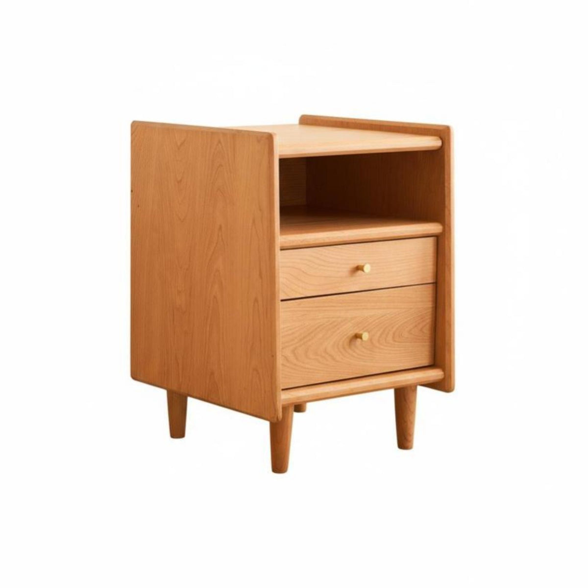 Nightstand with Drawers Long-Lasting and Sturdy 2-Drawer Wooden Cabinet