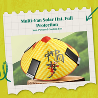 Solar Fan Hat, Wide Brim, Waterproof, Outdoor Cooling