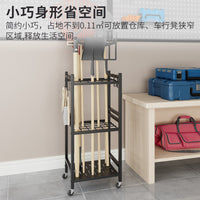 跨境园林清洁工具收纳架农具整理工具架多用途庭院铁铲可动置物架