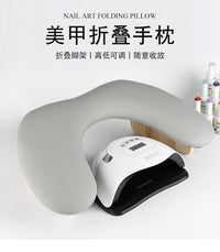 俄式美甲手枕u型带支架蝴蝶手枕可调节高级折叠美甲手枕手垫跨境