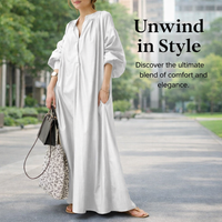Maxi Dresses for Women UK with V-Neck and Pockets, Summer Beach Dress in Polyester Blend, Plus Size Long up to 5XL, Lantern Sleeve