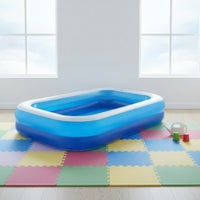 Rectangular Pool with Drain Plug Portable Inflatable Above Ground Pool Sturdy Thickened for Children, Patio