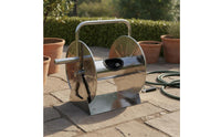 Stainless Metal Hose Reel Hose Reel Cart Freestanding for Watering Plants