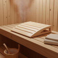 S-Shaped Sauna Backrest Natural Wood Wooden Sauna Backrest Curved Shape