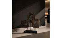 Abstract Loop Sculpture Geometric Resin with Lumber-Like Appearance-Look Sculpture Compact Decorative Statue for Art Collectors, Entryway