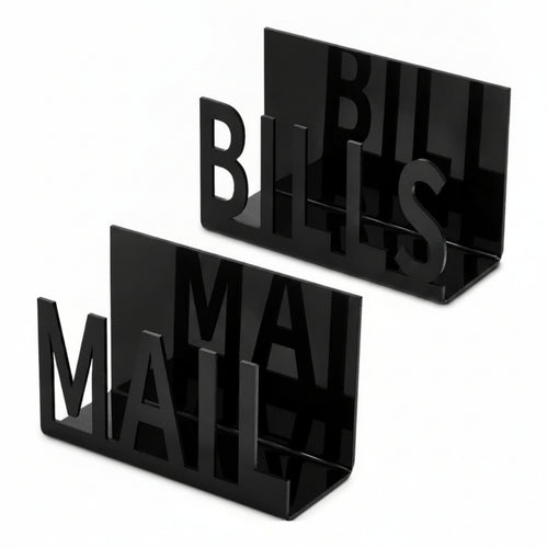 2 Pieces Acrylic Mail Organizer Open Faced Desktop Letter Sorter 3 Mm Thick Document Holder