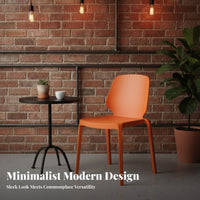 Armless Stackable Chair Thickened Design Stackable Monobloc Chair Ergonomic Backrest Single-Piece Moldinging for Families, Cafe