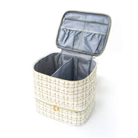 Feihong Cross-border Double-layer Gold Wire Cosmetic Bag Large Capacity Nail Polish Storage Bag Portable Handbag