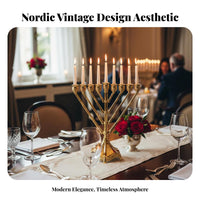 9 Branch Candelabra Timeless 9 Branch Candle Stand Menorah Candle Holder Traditional Metal Chanukah Candelabra