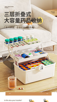 Drawer-Type Large-Capacity Medicine Box, Multi-Layer Transparent Storage Organizer for Home and Student Dormitory