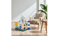Ocean-Themed Wooden Activity Cube Educational Activity Cube with Bead Maze Compact Motor Skills Toy Developmental for Toddlers, Babies, Kids, Playroom, Daycare, Preschool