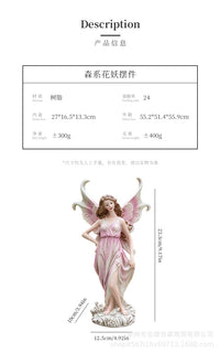 跨境新品花妖仙子带翅膀桌面小摆件天使摆件装饰节日礼物树脂摆件