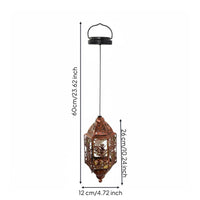 Metal Solar Lantern Auto on at Dusk Outdoor Decor Weather Resistant for Patio