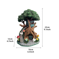 Fairy Tree House Hand Painted Treehouse Figurine Original Design for Patio