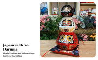 Creative Gift Daruma Doll Coin Box Vintage Design Daruma Coin Box Exquisite Craftsmanship for Business Owners, Home Entrance, Office Desk