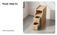Narrow Nightstand Space-Saving Slim Bedside Tower Minimalist Design for Bedroom