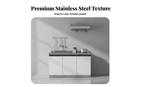Rust Resistant Kitchen Cabinet with Sink Waterproof Stainless Steel Sink with Storage Easy to Clean Stainless Steel Countertop Cabinet Sturdy Construction for Homeowners, Renters, Landlords, Small Apartment, Laundry Room, Garage, Pantry
