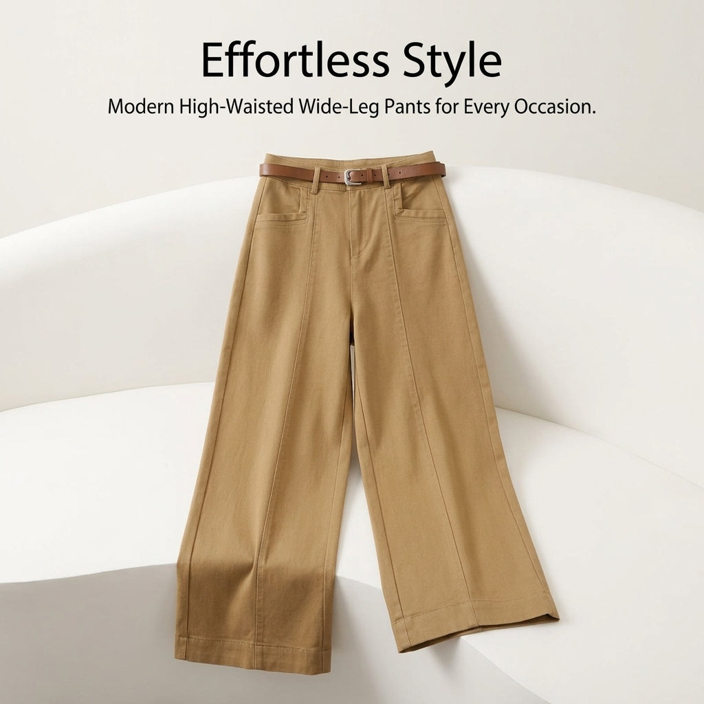 Work Trousers for Women UK with High Waisted Wide Leg, Ladies Office in Breathable Blend, Sizes S to 3XL