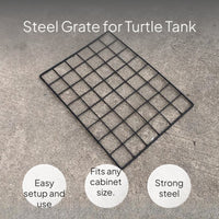 Turtle Tank Divider Iron Mesh, Black Grid, Easy Install