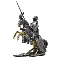 Knight on Horse Statue Metallic-Finish Sculpture Collectible for Bookshelf