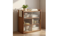 Dustproof Desktop Bookshelf with Glass Doors Multi-Functional Countertop Bookshelf with Doors Easy Assembly Fluted Glass Storage Cabinet Raised Top Rim for Students, Office Workers, Living Room, Bedroom