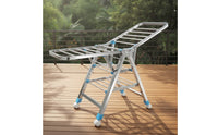 Foldable Clothes Drying Rack Floor-Standing Laundry Drying Rack Heavy-Duty Furniture Large-Capacity for Balcony