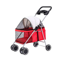 Four-Wheel Pet Stroller Portable Pet Stroller with Four Wheels Safe for Cats