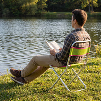 Portable Folding Fishing Stool Outdoor Camping Chair with Backrest