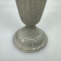 Rustic Metal Vase, Antique Gray, Trumpet Shape, for Faux Flowers