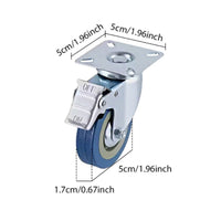 4 Pieces Top Plate Caster Wheels Wear-Resistant Top Plate Caster Smooth Rolling Industrial Lockable Casters