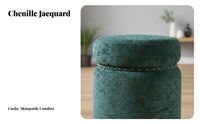 Round Pouf Vintage Design Round Floral Pouf Comfortably Padded for Vanity