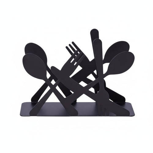 Hollow-out Metal Napkin Rack Decorative Black Iron Napkin Holder Weighted Base Metal Tabletop Tissue Holder for Cafe